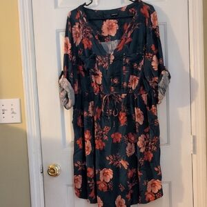 Torrid Teal Floral Print Garment